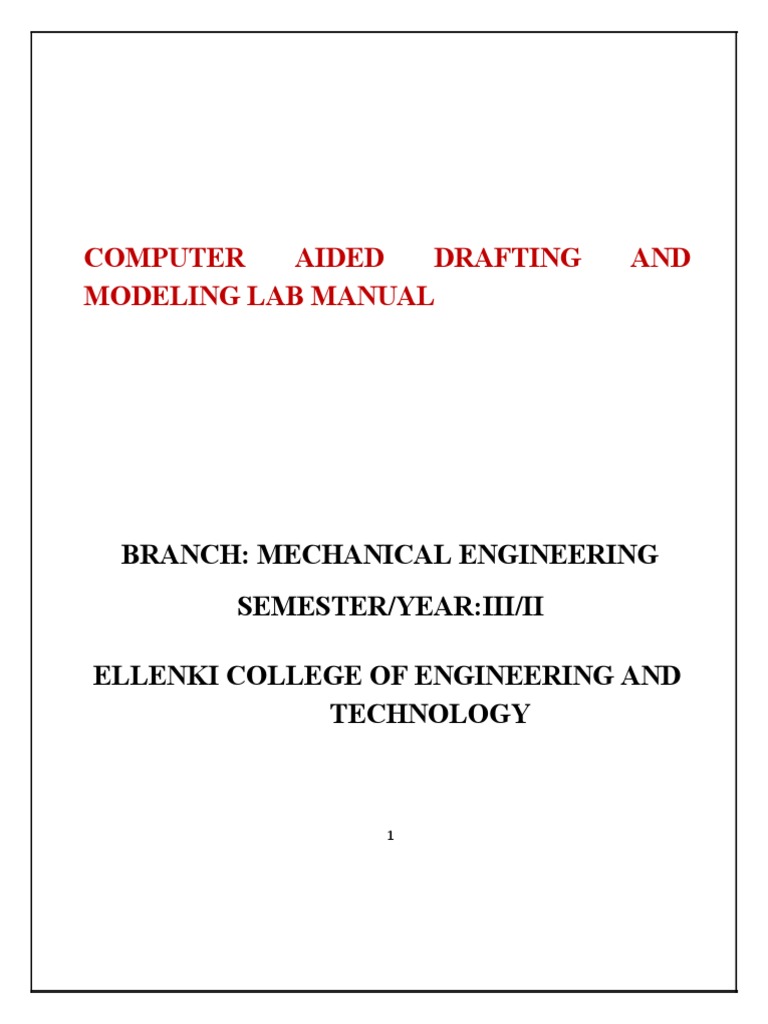 Cad Cam Manual | PDF | 3 D Modeling | Technical Drawing