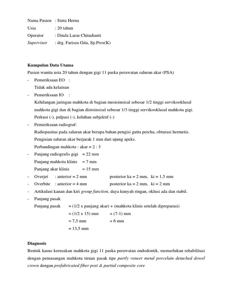 Treatment Sequence Dowel Crown PDF