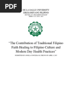 The Contribution of Traditional Filipino Faith Healing To Modern Day Health Practices