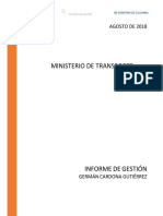 INFORME DE GESTION MINISTERIO DE TRANSPORTE