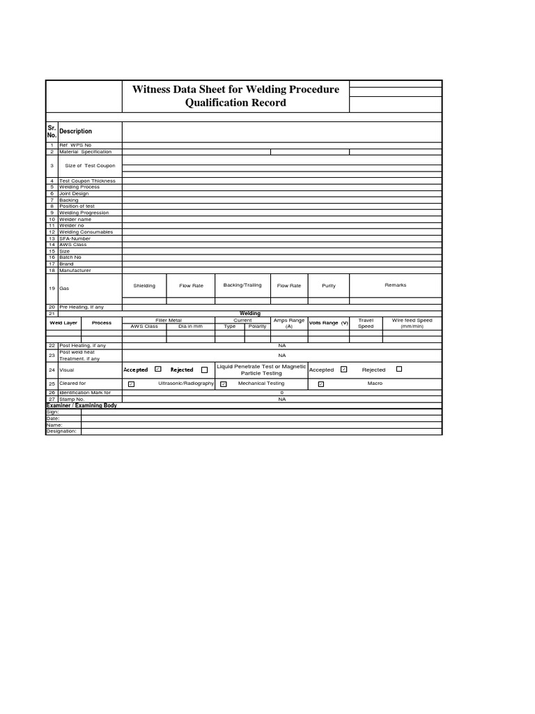 Welding Procedure Qualification Record | PDF