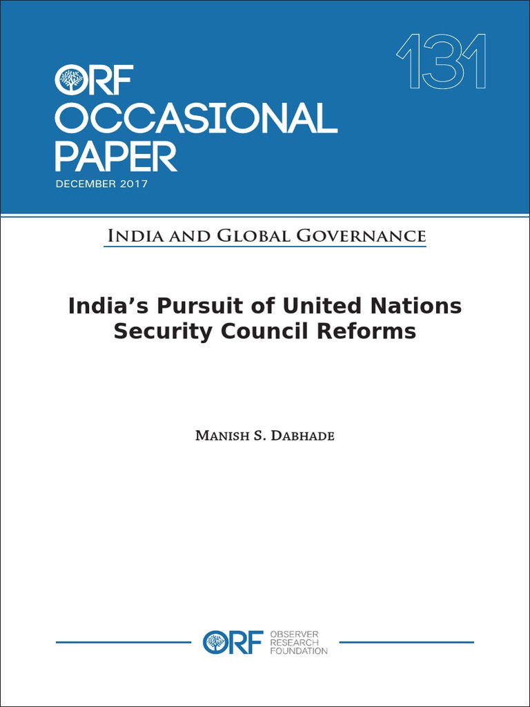 India's Pursuit of United Nations Security Council Reforms India and Global Governance PDF