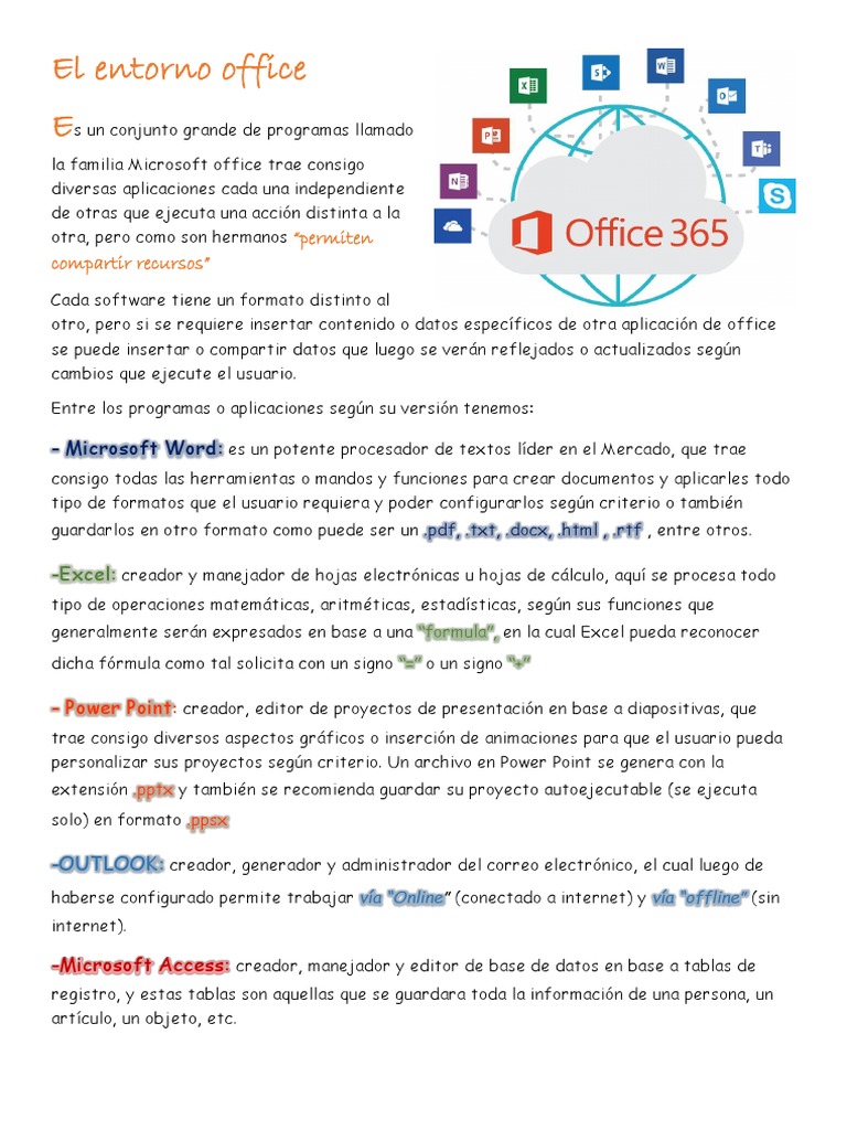 El Entorno Office | PDF | Microsoft PowerPoint | Microsoft Office