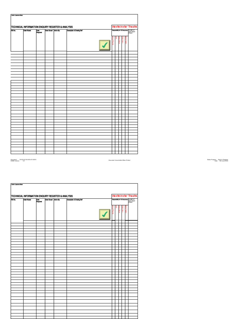 Technical Enquiry Register Analysis | PDF | Sources | Written Communication