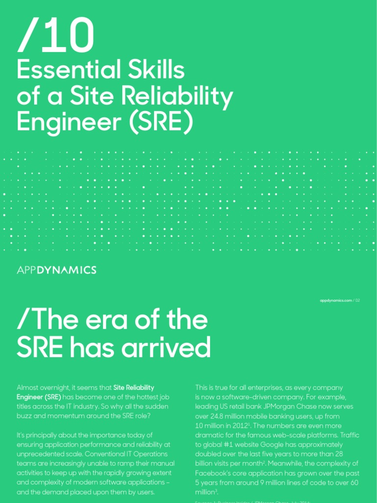 Ebook 10 Essential Skills Of A Site Reliability Engineer Sre Pdf