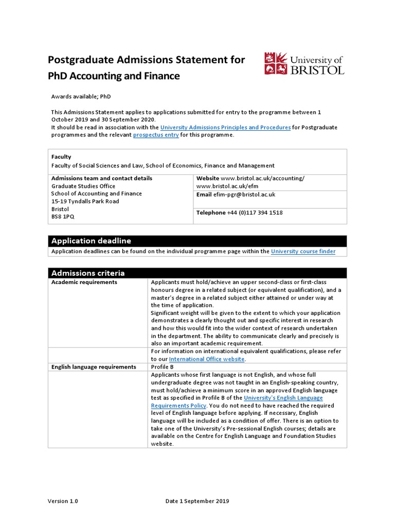 bristol phd accounting and finance