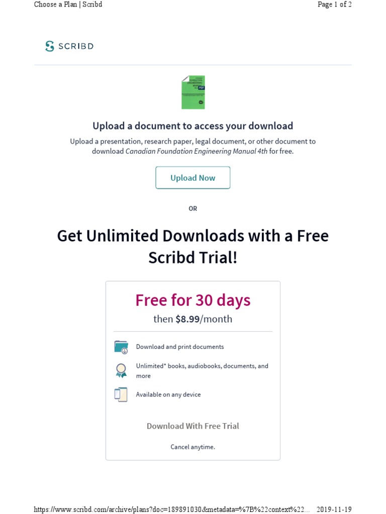 Get Unlimited Downloads With A Free Scribd Trial! | PDF