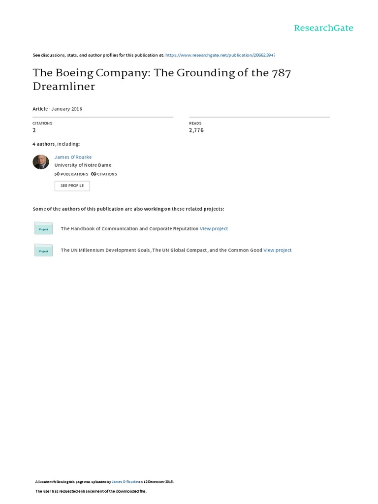 Boeing Company 787 Dream Liner | PDF | Federal Aviation Administration ...