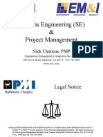 Systems Engineering (SE) & Project Management: Nick Clemens, PMP