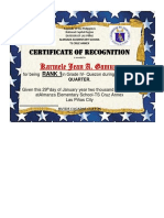 Certificate For Honor Students