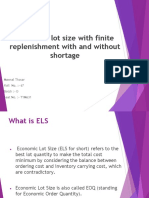 Economic Lot Size With Finite Replenishment With and Without Shortage