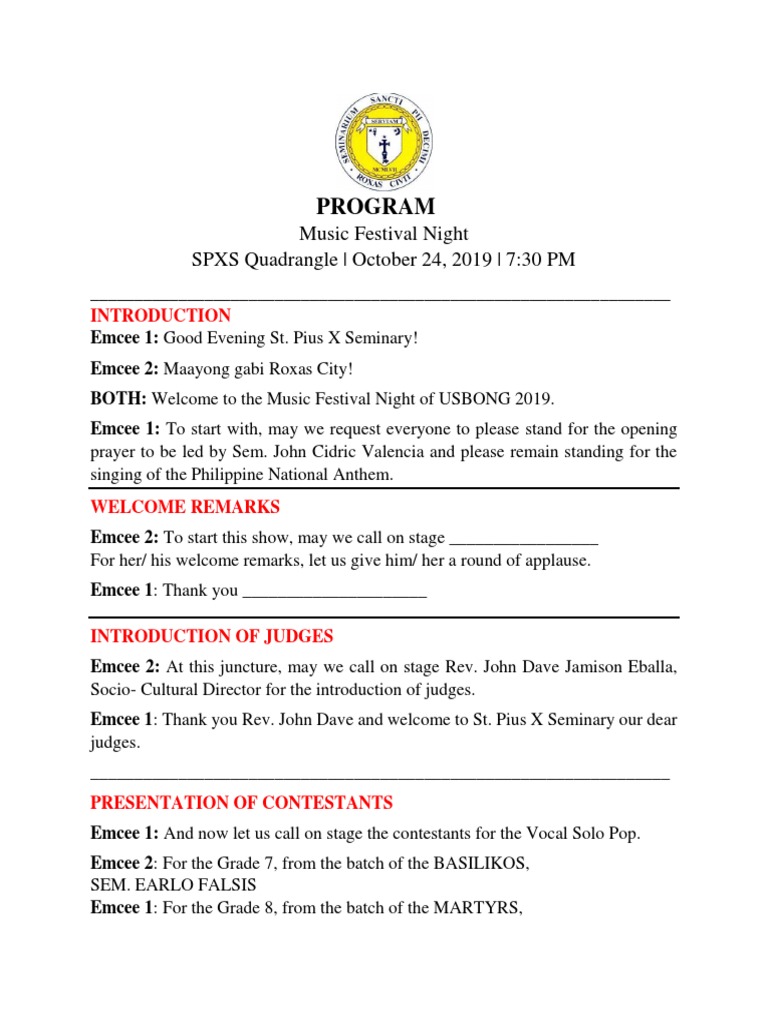 PROGRAM (Music Festival 2019) | PDF | Vocal Music | Music Performance
