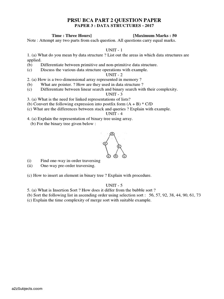 Bca Part 2 Data Structures 2017 | PDF