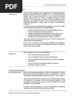 UNIT I - Information: Information Competence (ICT521S)