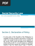 Social Security Law: R.A. 1161 As Amended by R.A. 8282