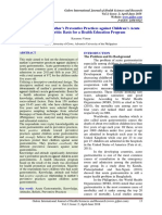 Determinants of Mother's Preventive Practices Against Children's Acute Gastroenteritis: Basis For A Health Education Program