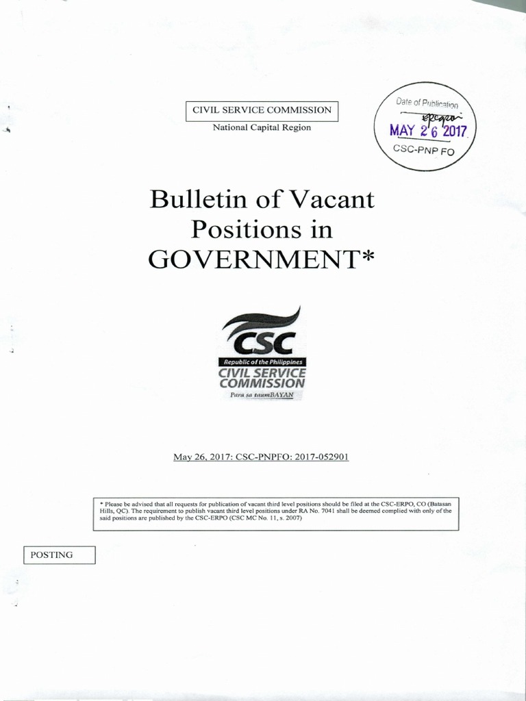 Bulletin of Government Postings | PDF | College | Academic Degree