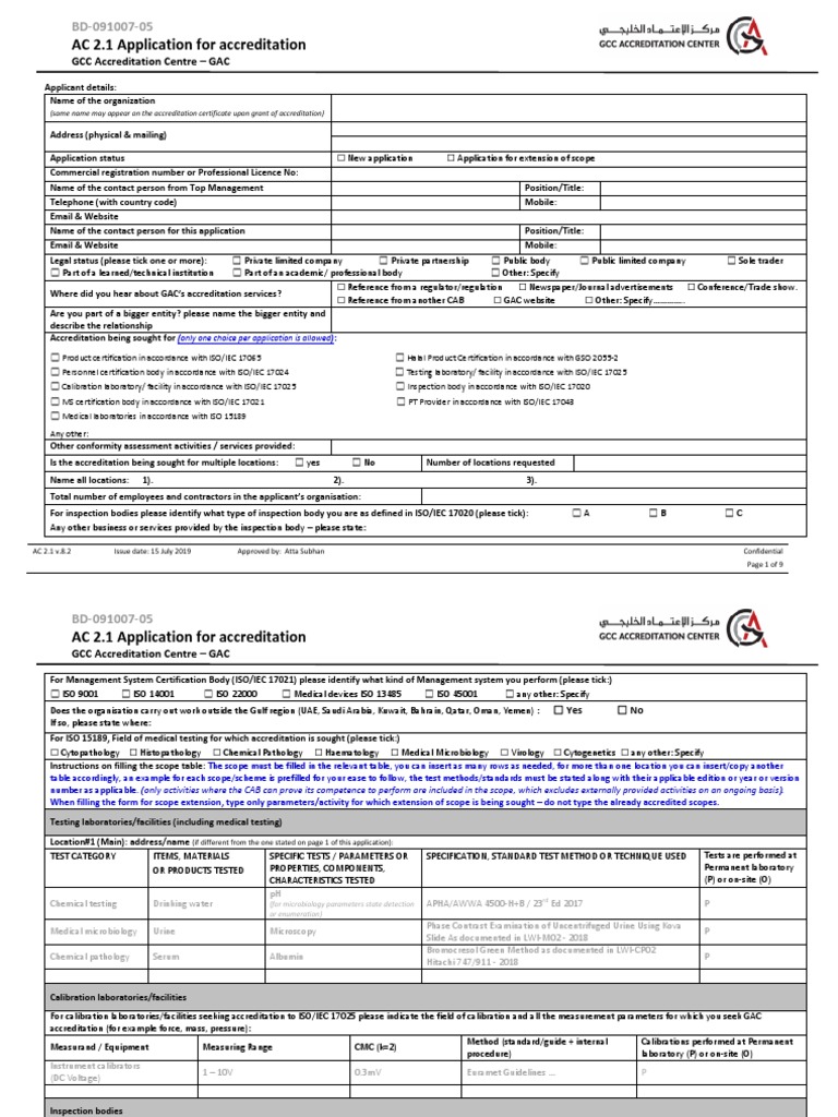 AC 2.1 V.8.2 Application Form and Accreditation Agreement | PDF ...