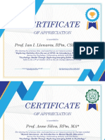 Certificate: of Appreciation