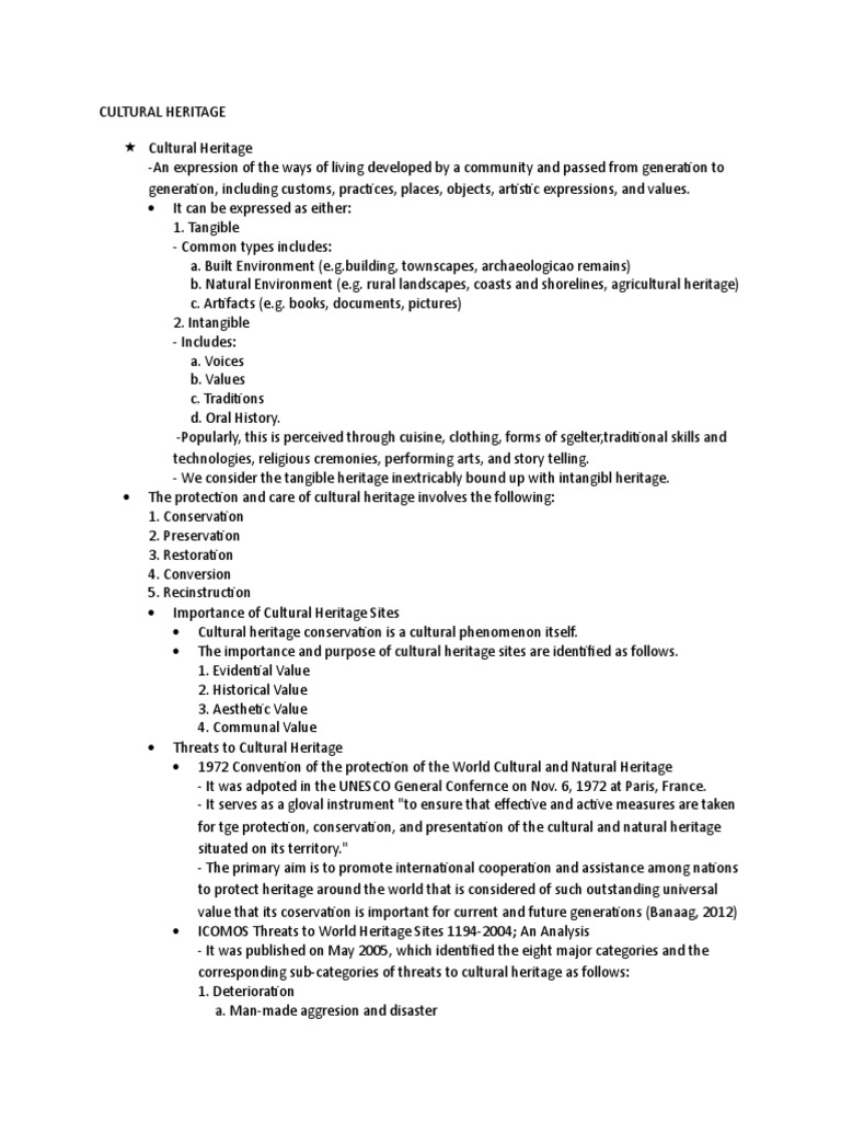 Cultural Heritage-Wps Office | PDF | Cultural Heritage | Conservation