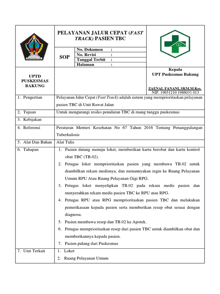 Pelayanan Jalur Cepat (Fast: Track) Pasien TBC | PDF