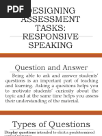 Designing Assessment Tasks: Responsive Speaking