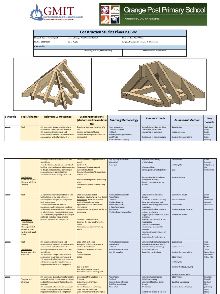 Leaving Cert Construction Project Plan | PDF | Stairs | Chimney