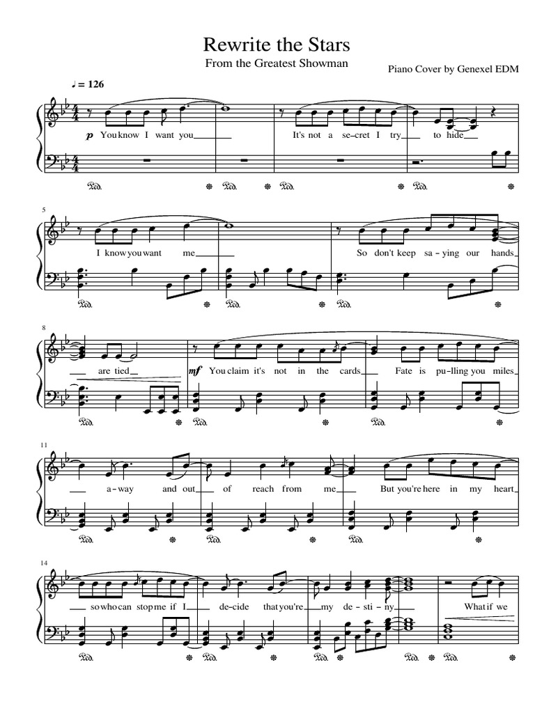 Rewrite The Stars Piano Cover PDF | PDF