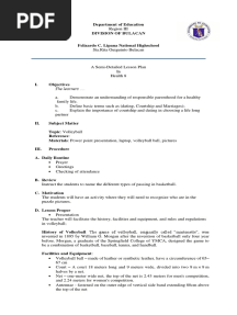 Semi Detailed LP in Volleyball HistoryEquipment Rules