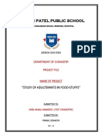 Sardar Patel Public School: 'Study of Adulterants in Food-Stuffs''