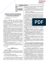 Decreto de Urgencia Que Establece El Control Previo de Operaciones de Concentración Empresarial