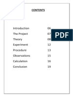 06 The Project 07 Theory 08 Experiment 12 Procedure 13 Observations 15 Calculation 16 Conclusion 19