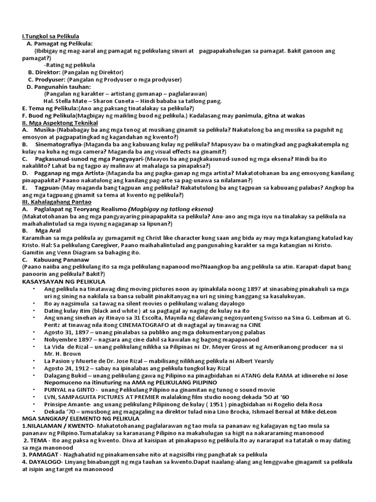Format NG Pagsusuri NG Pelikula | PDF