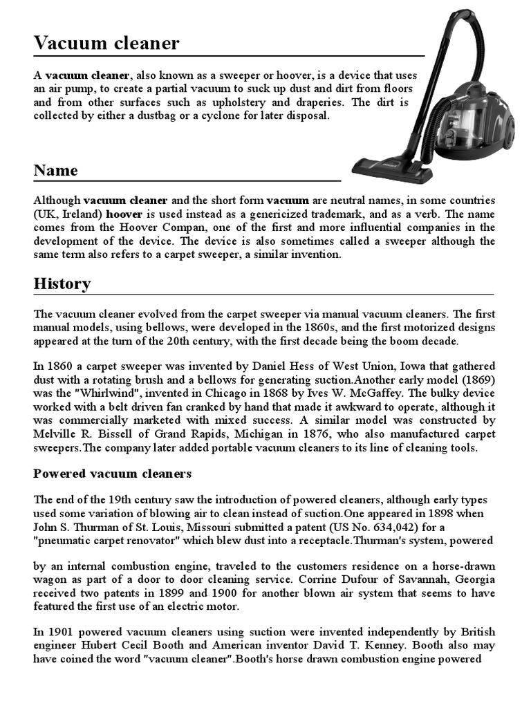 Physics Project Vacuum Cleaner Tools
