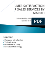 Consumer Satisfaction After Sales Services by Maruti