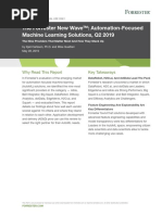 The Forrester New Wave - Automation - Focused Machine Learning Solutions - Q2 2019