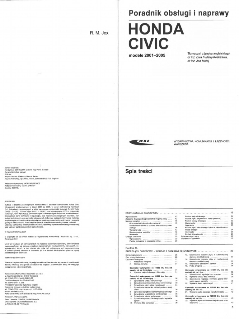 Honda Civic Viii Instrukcja Obsługi Po Polsku Pdf