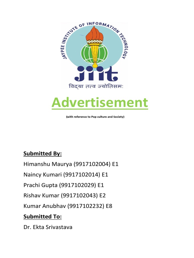 Advertisement 1 | PDF | Advertising | Mass Media