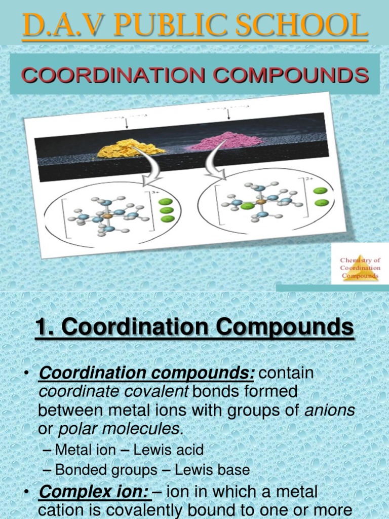 Co-Ordinate Compounds | PDF | Coordination Complex | Ligand