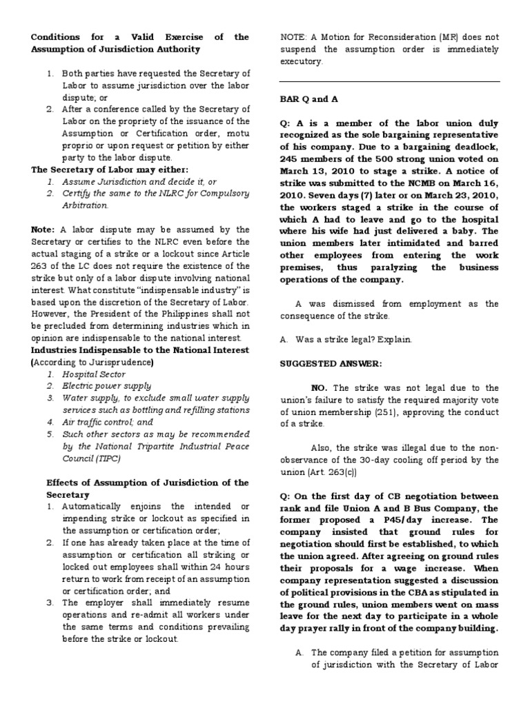 Labor Relations (Notes) | PDF | Strike Action | Union Busting