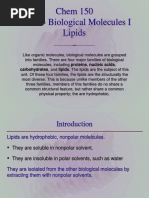 Chem 150 Unit 5 - Biological Molecules I Lipids: Carbohydrates, and Lipids. The Lipids Are The Subject of This