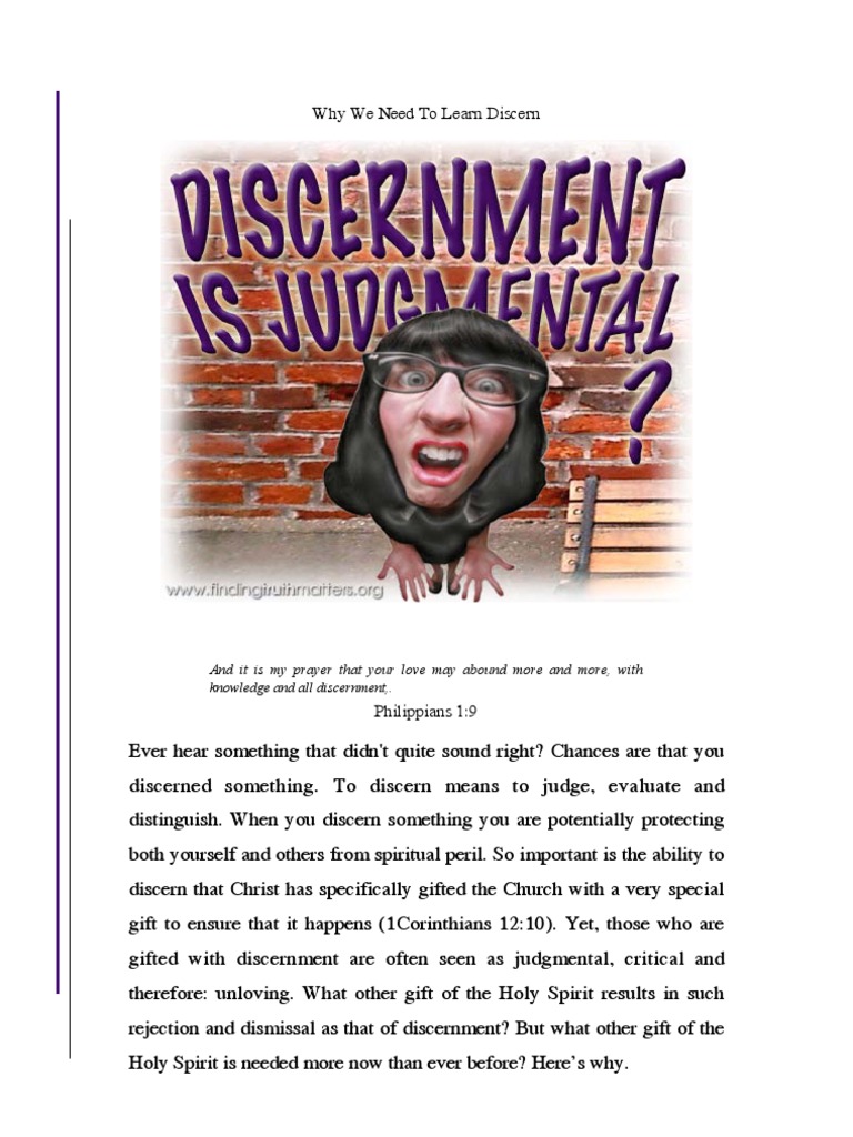 Discernment Printable Ed | PDF | Last Judgment | Christian Denomination