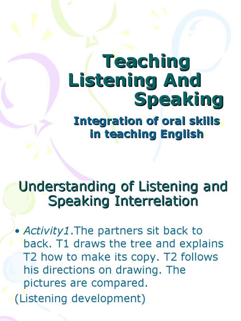 Teaching Listening and Speaking Skills | PDF | Fluency | Linguistics