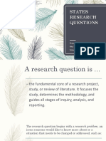 States Research Questions: Prepared By: Nica Vallerie R. Sanchez Trisha Joy A. Dela Cruz