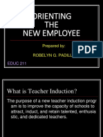 Orienting THE New Employee: Prepared By: Robelyn G. Padilla