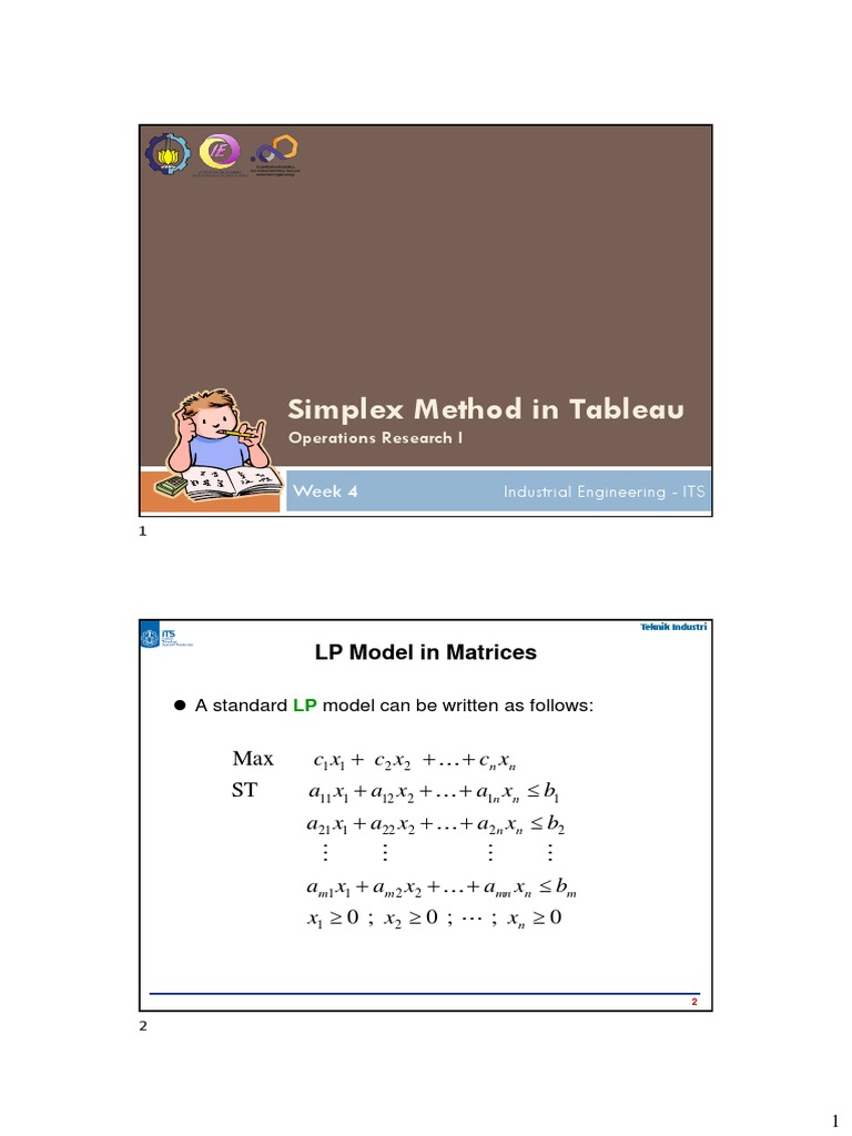 2019 Lecture 3 - Simplex Method in Tableau | PDF | Mathematical ...