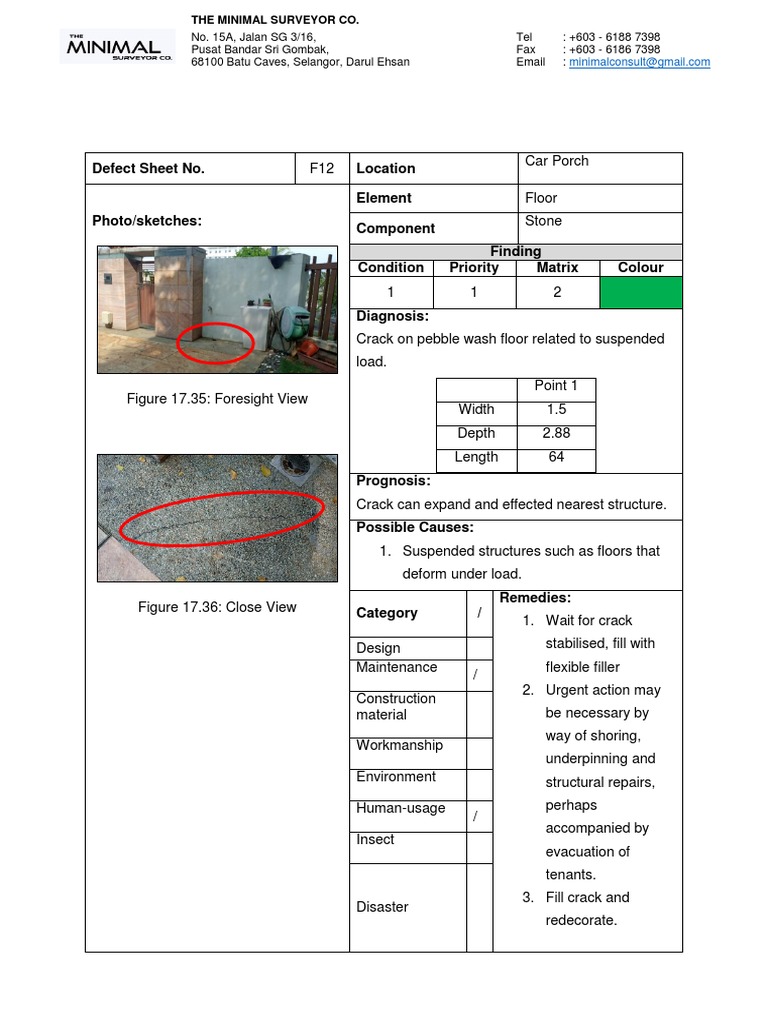 Defect Shhet | PDF | Civil Engineering | Economic Sectors