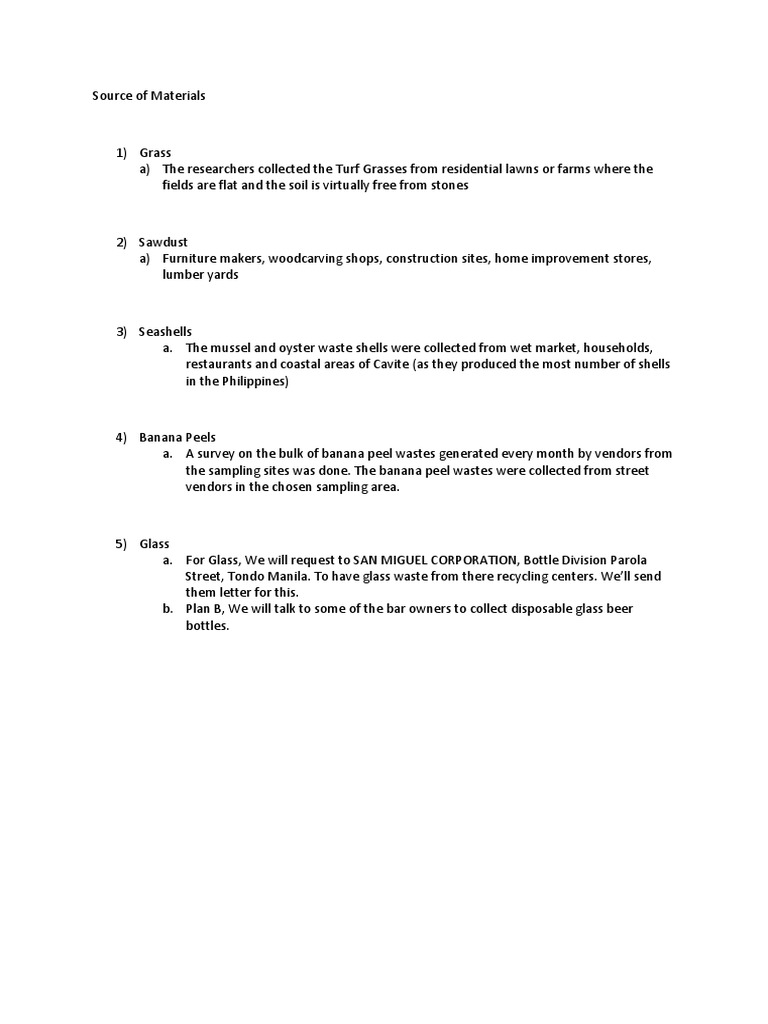 Source of Materials | PDF | Science & Mathematics | Technology ...