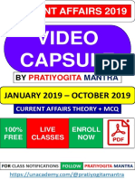 Current Affairs 2019 Video Capsule by Pratiyogita Mantra PDF