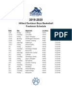 19-20 Freshman Schedule